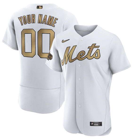 Men's New York Mets Active Player Custom 2022 All-Star White Flex Base Stitched MLB Jersey